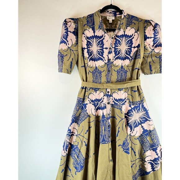 Making The Cut Womens Shirt Dress Green Winning Look Garys Self Tie Midi Medium - Picture 7 of 10